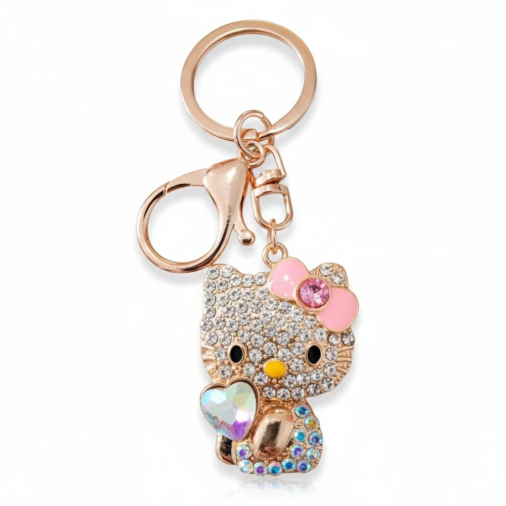 Hello Kitty Character Keychain Purse Charm NWT in Iridescent